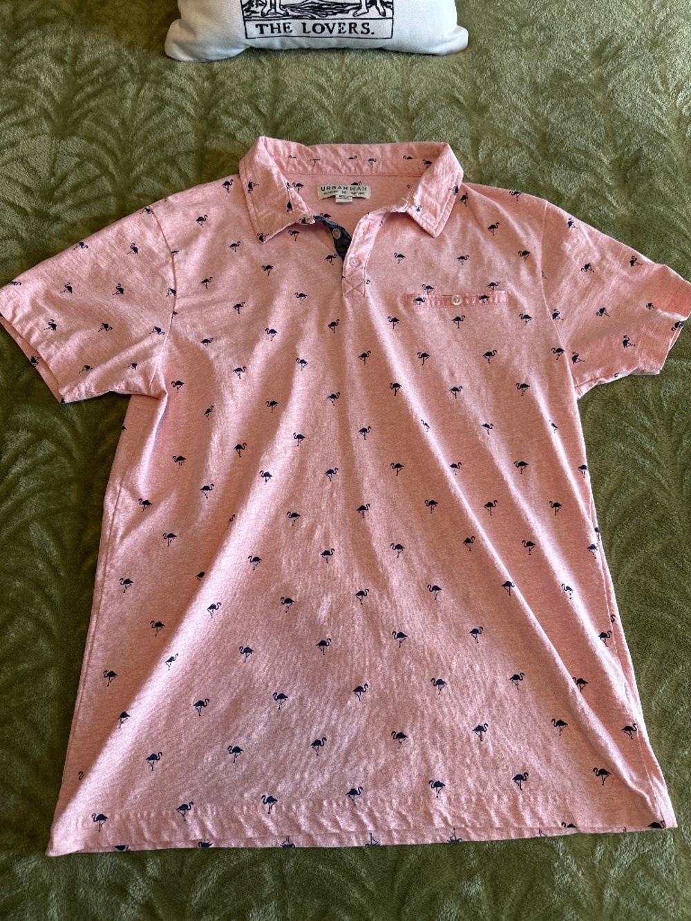 Urban Man Flamingo Print Shirt Size Medium